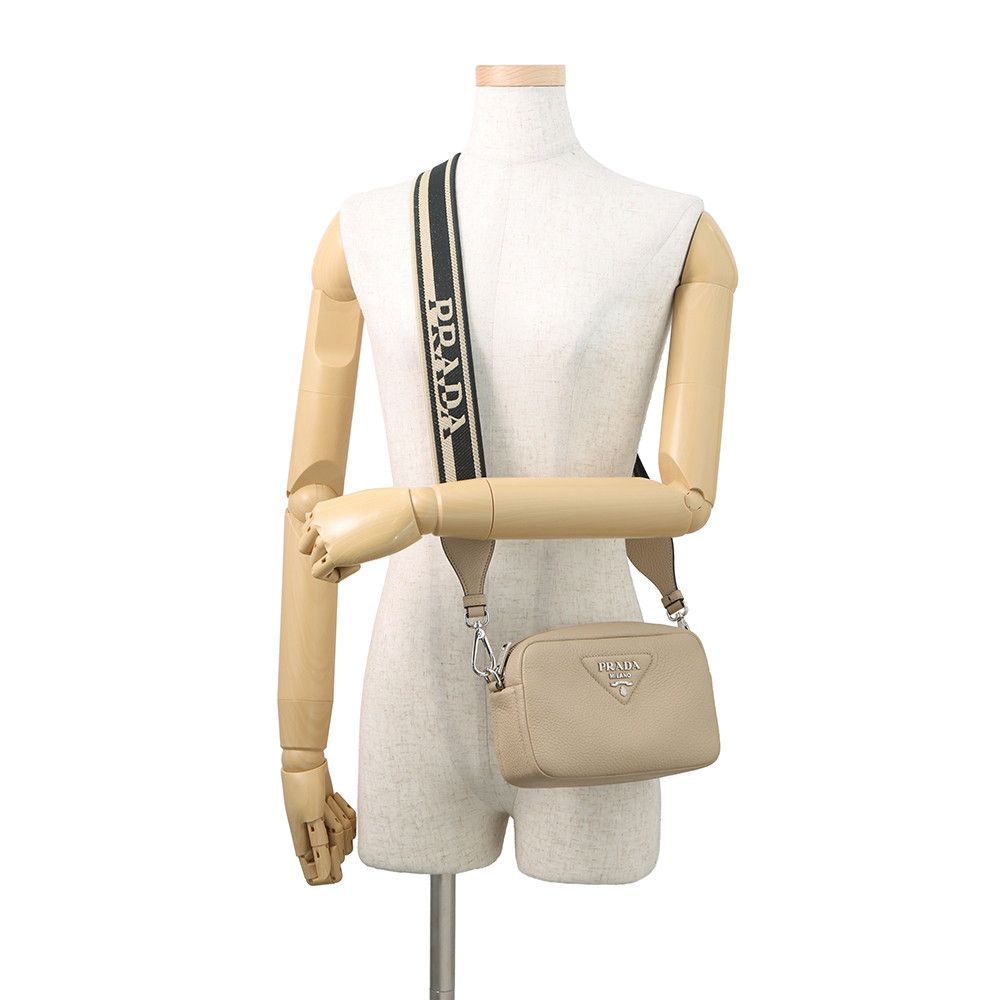 Prada Shoulder Bag Vitello Daino Beige — view 5