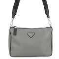 Prada Shoulder Bag Triangle Logo Bicolor Nylon Leather