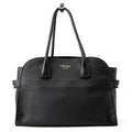 Prada Tote Logo Leather Black
