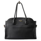 Prada Tote Logo Leather Black