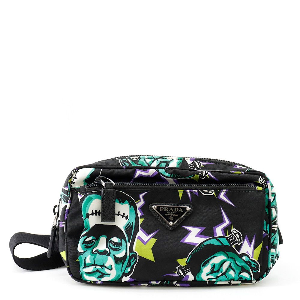 Prada Belt Bag Universal Studio Collaboration Frankenstein Nylon Black