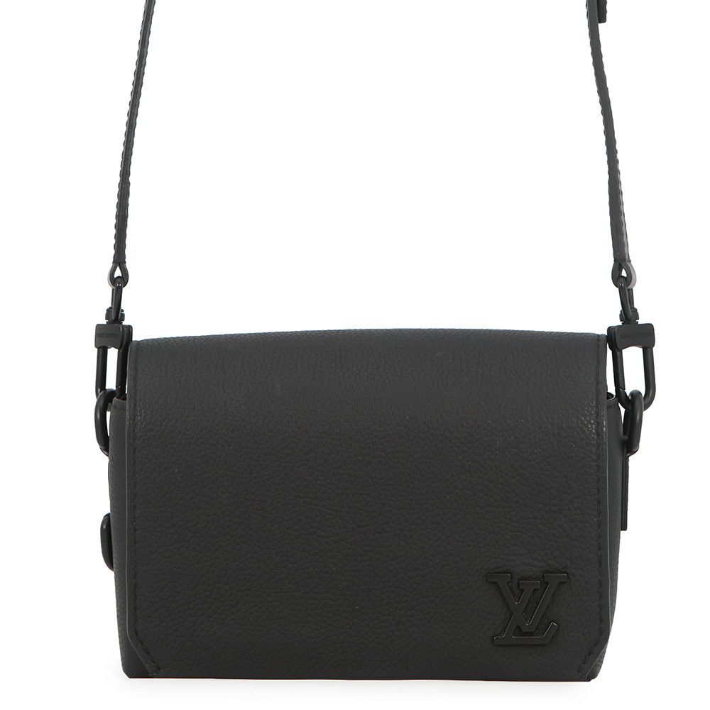 Louis Vuitton Shoulder Bag Leather LV Aerogram Fast Line Wearable Wallet Black
