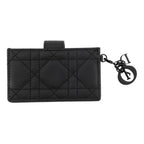 Dior Card Case Lady Jasmine Lambskin Business Holder Black — view 3