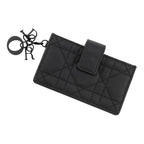 Dior Card Case Lady Jasmine Lambskin Business Holder Black