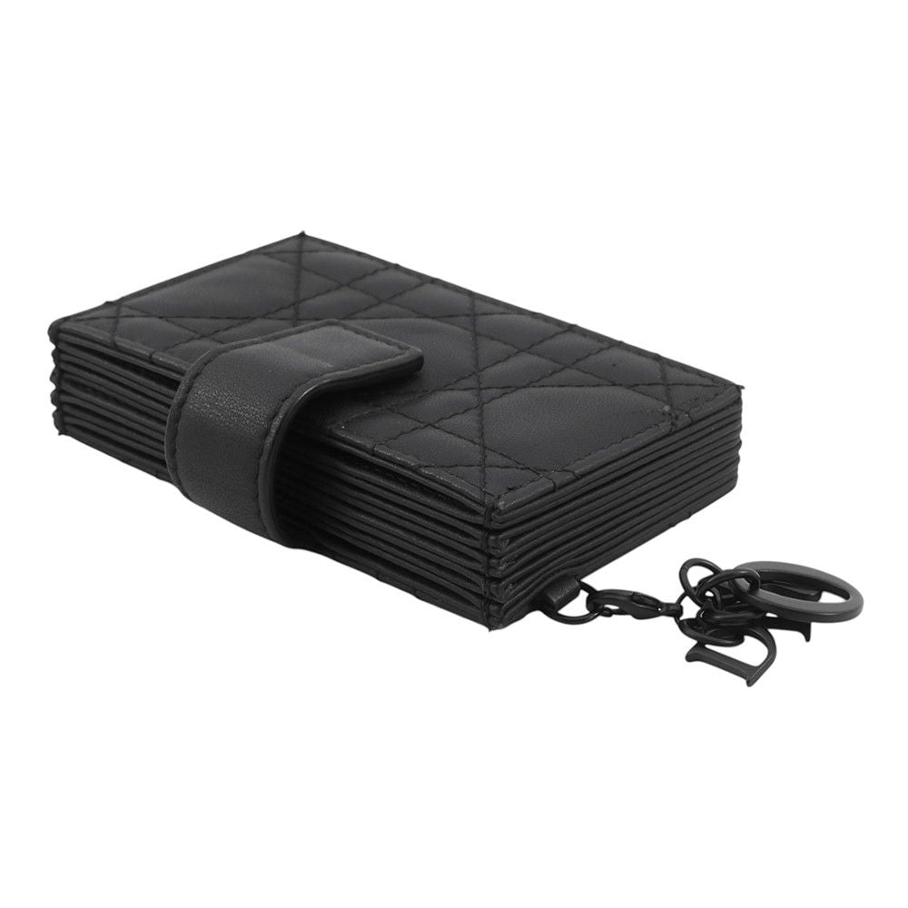 Dior Card Case Lady Jasmine Lambskin Business Holder Black — view 2