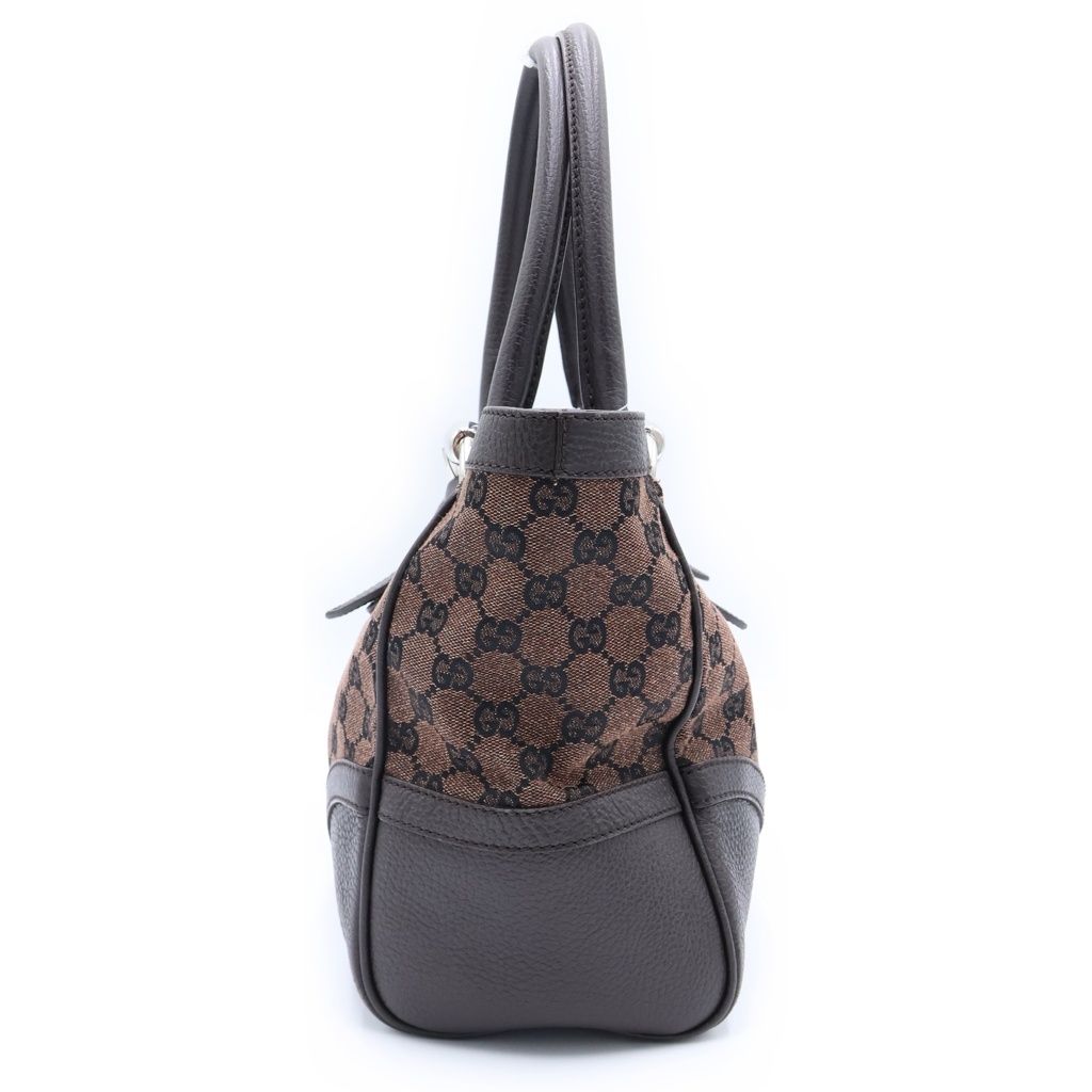 Gucci GG Campus Tote Brown Leather Canvas Silver — view 3