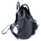 Gucci Bamboo Leather Small Backpack Black Tassel Calfskin Fringe Silver — view 3