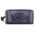 Gucci Soho Round Wallet Navy Patent Leather