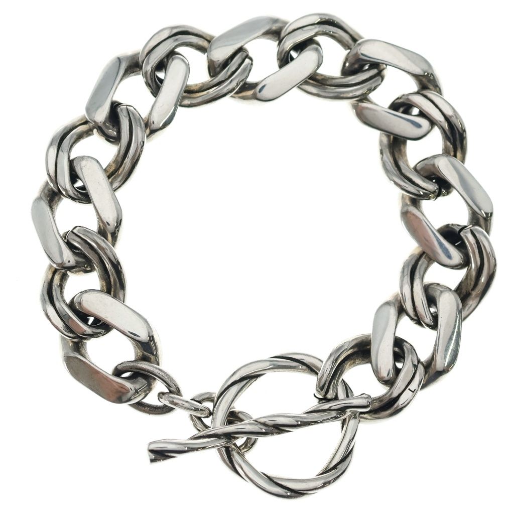 Saint Laurent Metal Chain Bracelet Silver
