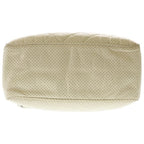 Chanel CC Logo Perforated Leather Shoulder Bag Ivory White Lambskin Silver — view 4