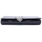 Saint Laurent Paris Kate Tassel Clutch Black Patent Silver — view 4