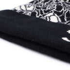 Chanel CC Logo Camellia Cashmere Knit Cap Beanie Hat Black — view 5