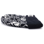 Chanel CC Logo Camellia Cashmere Knit Cap Beanie Hat Black — view 3