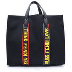 Fendi 2-Way Tote Nylon Handbag Black