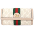 Gucci GG Supreme Continental Wallet Beige Canvas Leather