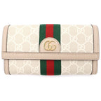 Gucci GG Supreme Continental Wallet Beige Canvas Leather