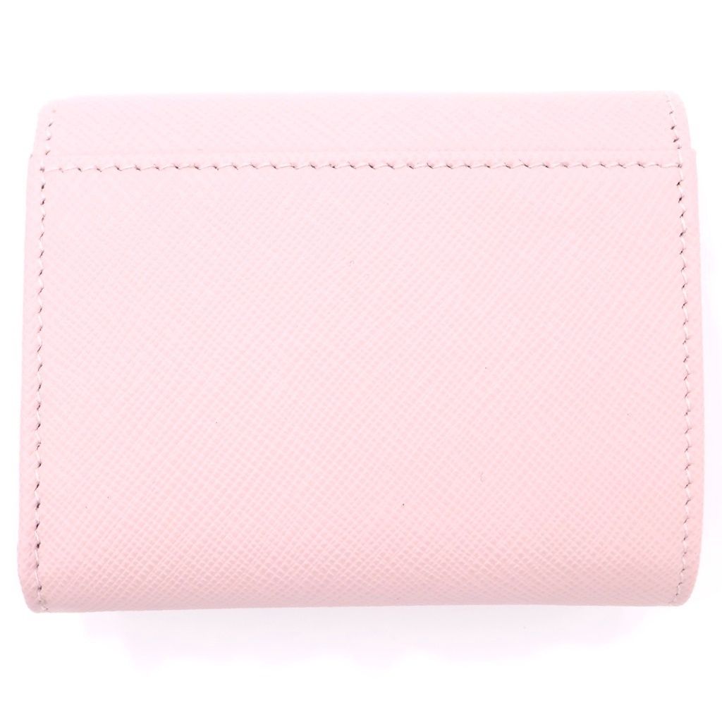 Prada Lip Pattern Trifold Wallet Araba Star Pink Saffiano — view 2