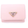 Prada Lip Pattern Trifold Wallet Araba Star Pink Saffiano