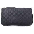 Gucci Micro Guccissima Coin Case Black Leather Silver
