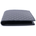Gucci Guccissima Bifold Wallet Compact Card Case Black Leather — view 4