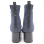 Hermes Volvert Exlibris Heels Knit Short Boots Shoes Navy Box — view 3