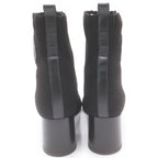 Hermes Volvert Exlibris Heels Knit Leather Short Boots Shoes Black Box — view 3