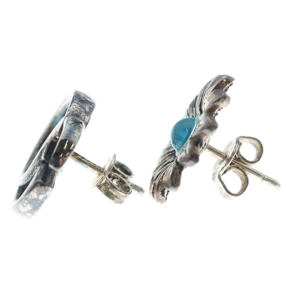 Gucci GG Marmont Flower Color Stone Stud Earrings Silver — view 3