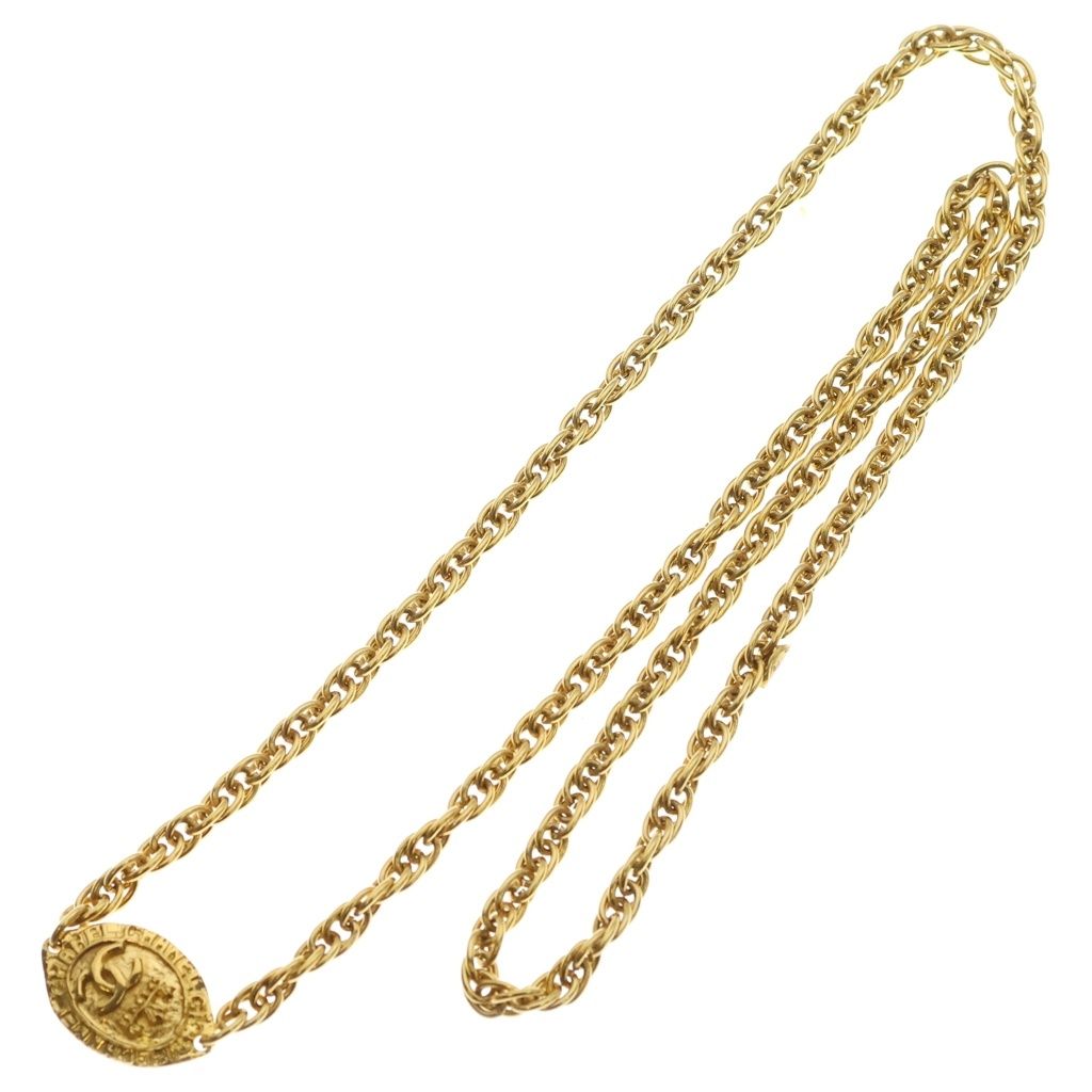 Chanel CC Logo Long Chain Pendant Gold — view 2