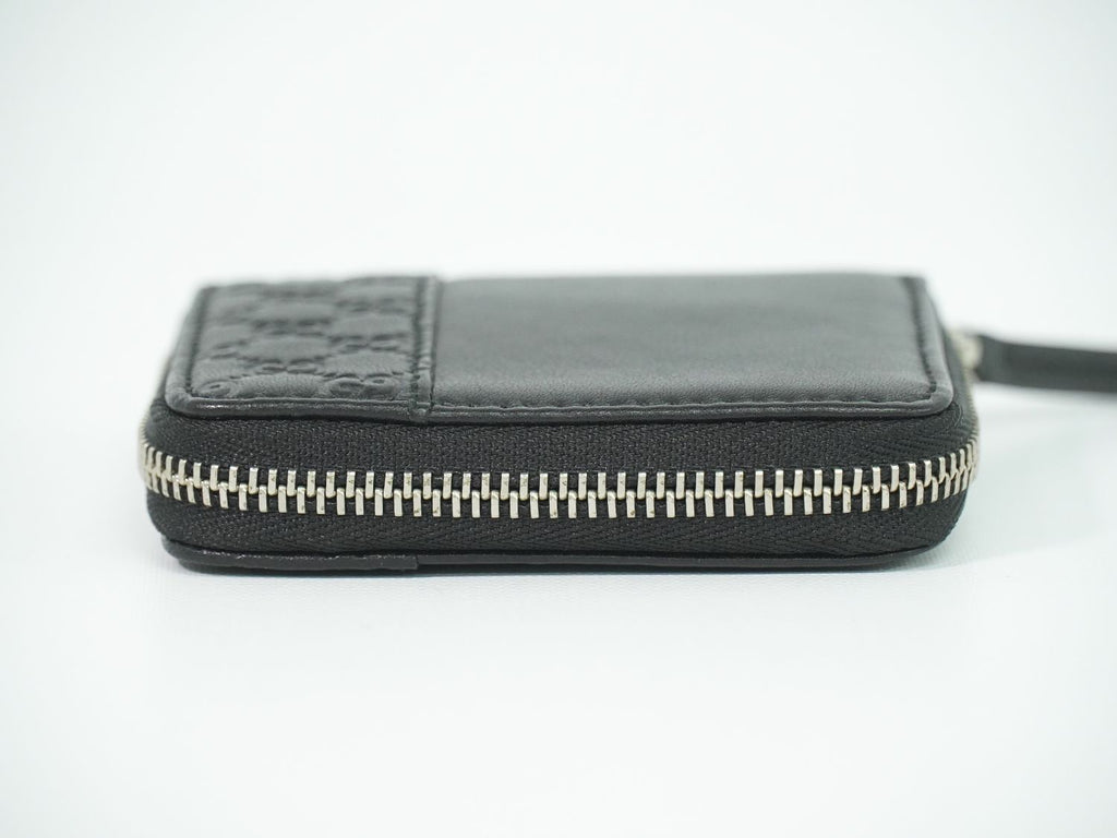 Gucci Guccissima Leather Zip Around Coin Purse Black — view 5