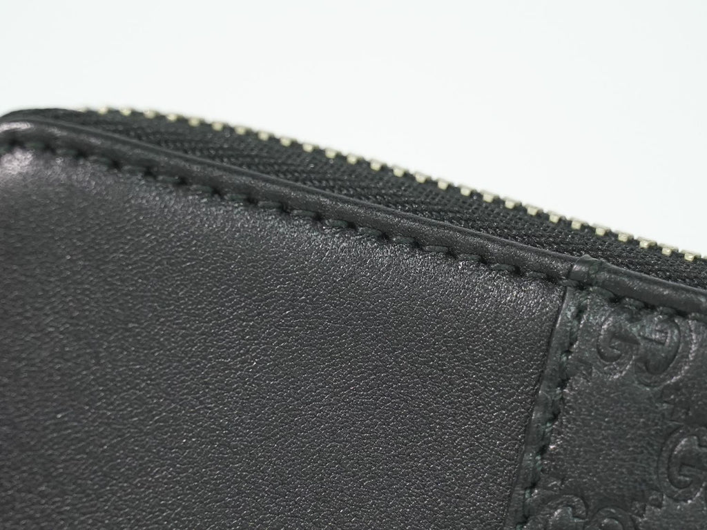 Gucci Guccissima Leather Zip Around Coin Purse Black — view 7