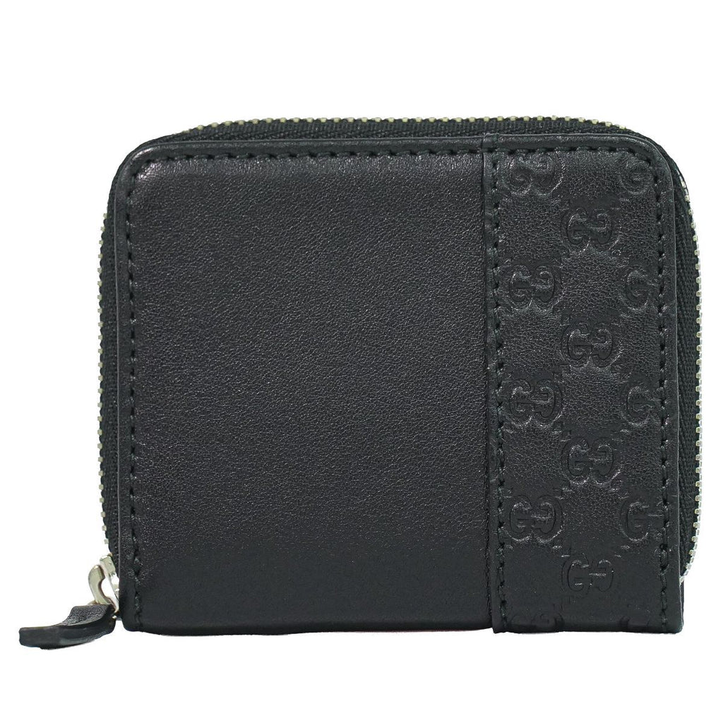Gucci Guccissima Leather Zip Around Coin Purse Black