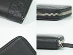 Gucci Guccissima Leather Zip Around Coin Purse Black — view 8