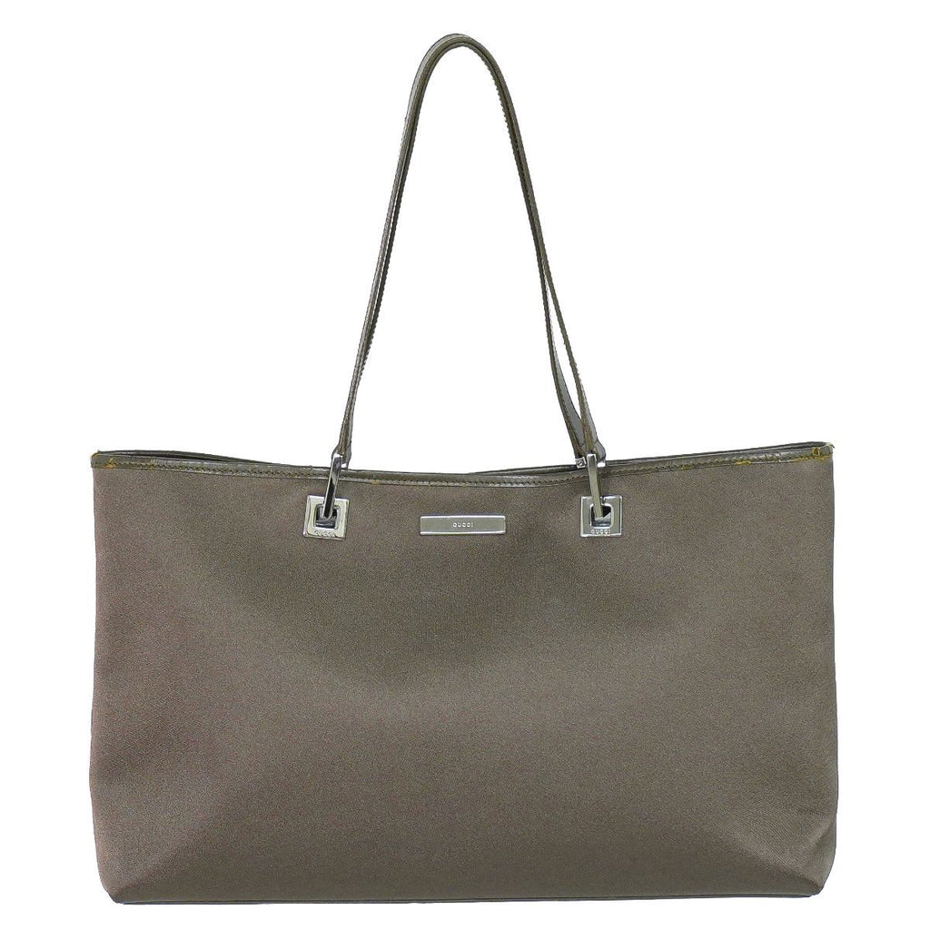 Gucci Satin Shoulder Bag Tote Brown