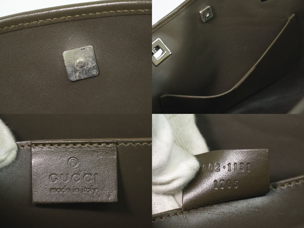 Gucci Satin Shoulder Bag Tote Brown — view 9