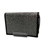 Prada Rhinestone Flap Card Holder Mini Bag Black Silver — view 3