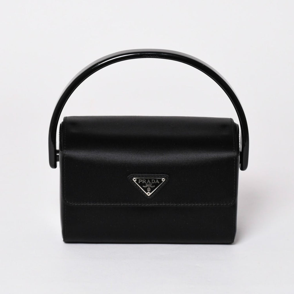 Prada Handbag Satin Mini Vanity Acetate Black