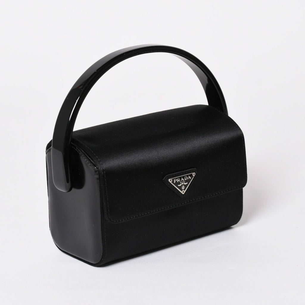 Prada Handbag Satin Mini Vanity Acetate Black — view 3