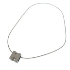 Hermes Cage de Ash Cube Metal Necklace Silver — view 3