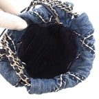Chanel 22 Chain Quilted Stitch Denim Mini Shoulder Bag Blue Silver — view 6