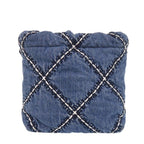 Chanel 22 Chain Quilted Stitch Denim Mini Shoulder Bag Blue Silver — view 2