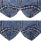 Chanel 22 Chain Quilted Stitch Denim Mini Shoulder Bag Blue Silver — view 3