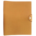 Hermes Ulysse Togo Brown Silver Notebook Cover Agenda