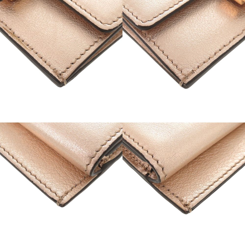 Fendi Baguette Leather Champagne Pink Card Case Coin — view 3