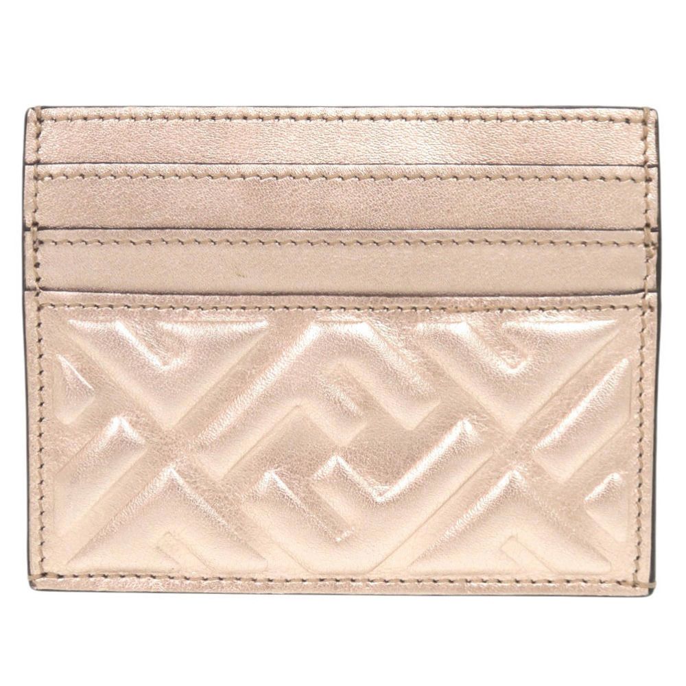 Fendi Baguette Leather Champagne Pink Card Case Coin — view 2