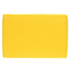 Saint Laurent Paris Logo Leather Yellow Trifold Wallet — view 3