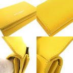 Saint Laurent Paris Logo Leather Yellow Trifold Wallet — view 8