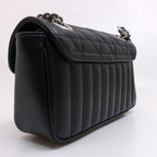 Gucci GG Marmont Small Shoulder Bag 2-Way Logo Leather Black Silver — view 2