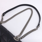 Gucci GG Marmont Small Shoulder Bag 2-Way Logo Leather Black Silver — view 7