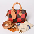 Louis Vuitton Speedy Bandouliere 18 Rouge Damier Pop Brown Red Handbag
