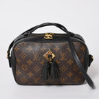 Louis Vuitton Saintonge Shoulder Bag Monogram Canvas Noir Calfskin Double